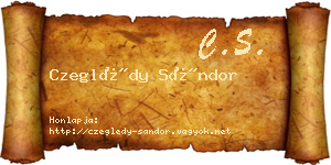 Czeglédy Sándor névjegykártya