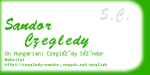 sandor czegledy business card